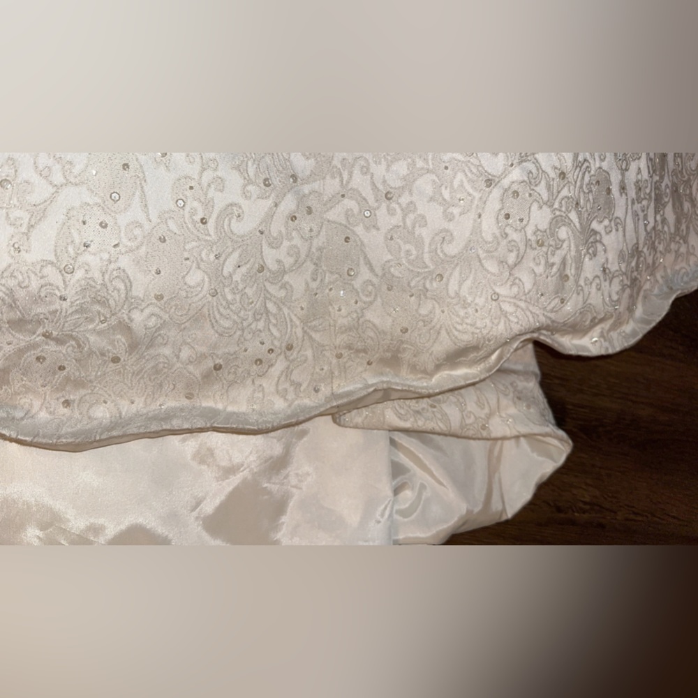 Strapless sequin ivory wedding dress NWT train tail mermaid style size 8 - Picture 9 of 17